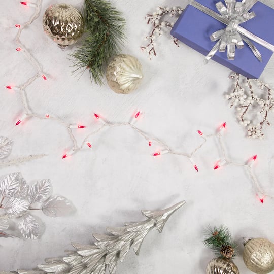 50ct. Mini Christmas String Lights with White Wire